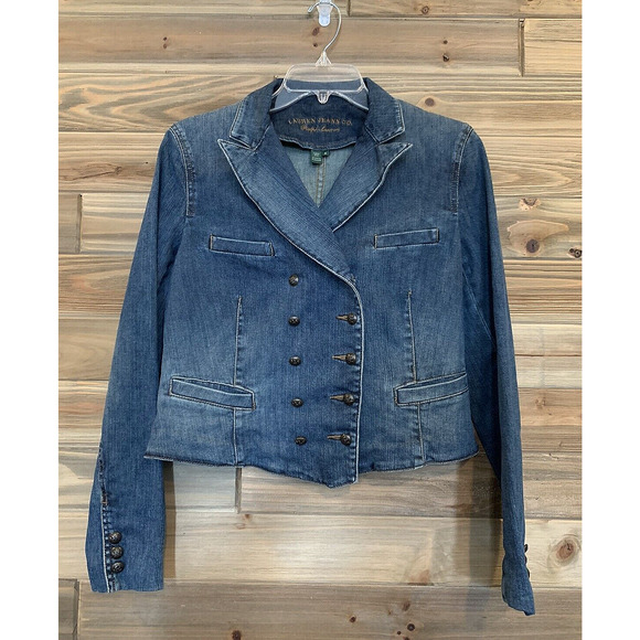 Ralph Lauren Jackets & Blazers - LAUREN JEANS CO. RALPH LAUREN Military Style Crop Denim Jean Jacket Women's Sz M